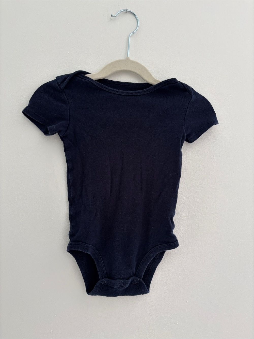 Carter's Solid Navy Short-Sleeve Baby Bodysuit